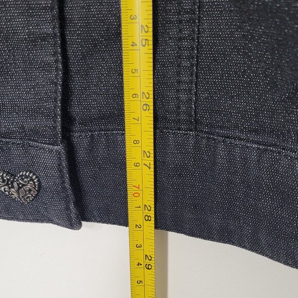 Penningtons Women's Black Jean Jacket Cotton Blend Pockets Denim Plus Size X - Picture 10 of 12